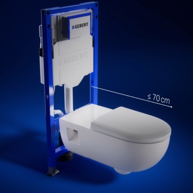 Montavimo galimybės WC puodams iki 70 cm Montavimo galimybės WC puodams iki 70 cm