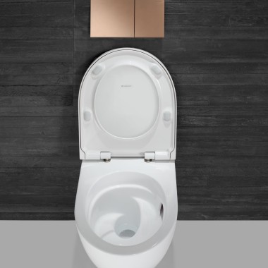 Asimetriška vidinė keraminio Acanto WC puodo geometrija (© Geberit)