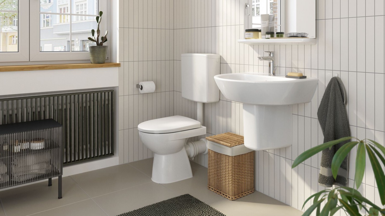 Geberit exposed cistern with dual flush