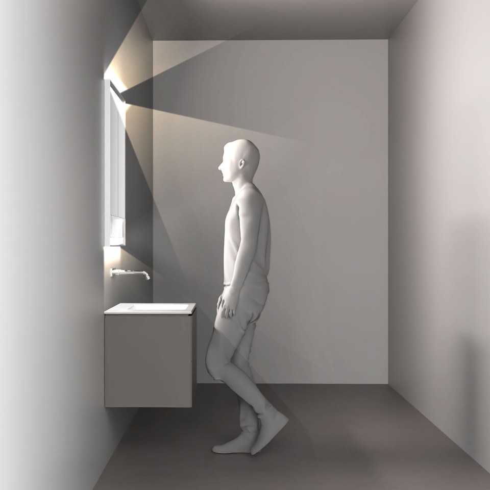 Mirror cabinet with four light sources Mirror cabinet with four light sources