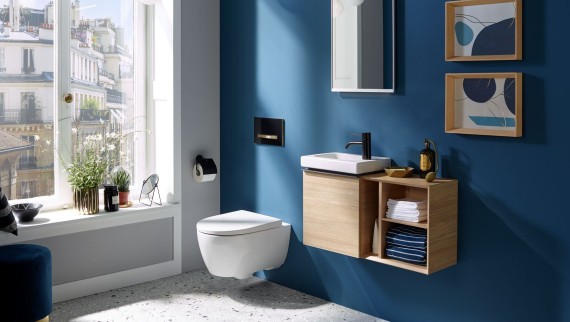 Geberit iCon serijos vonios kambario produktai – svečių vonios kambariui
