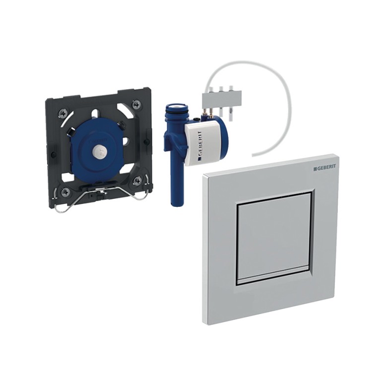 Pisuarų valdymo sistema su pneumatiniu nuplovimo įjungimu Pisuarų valdymo sistema su pneumatiniu nuplovimo įjungimu