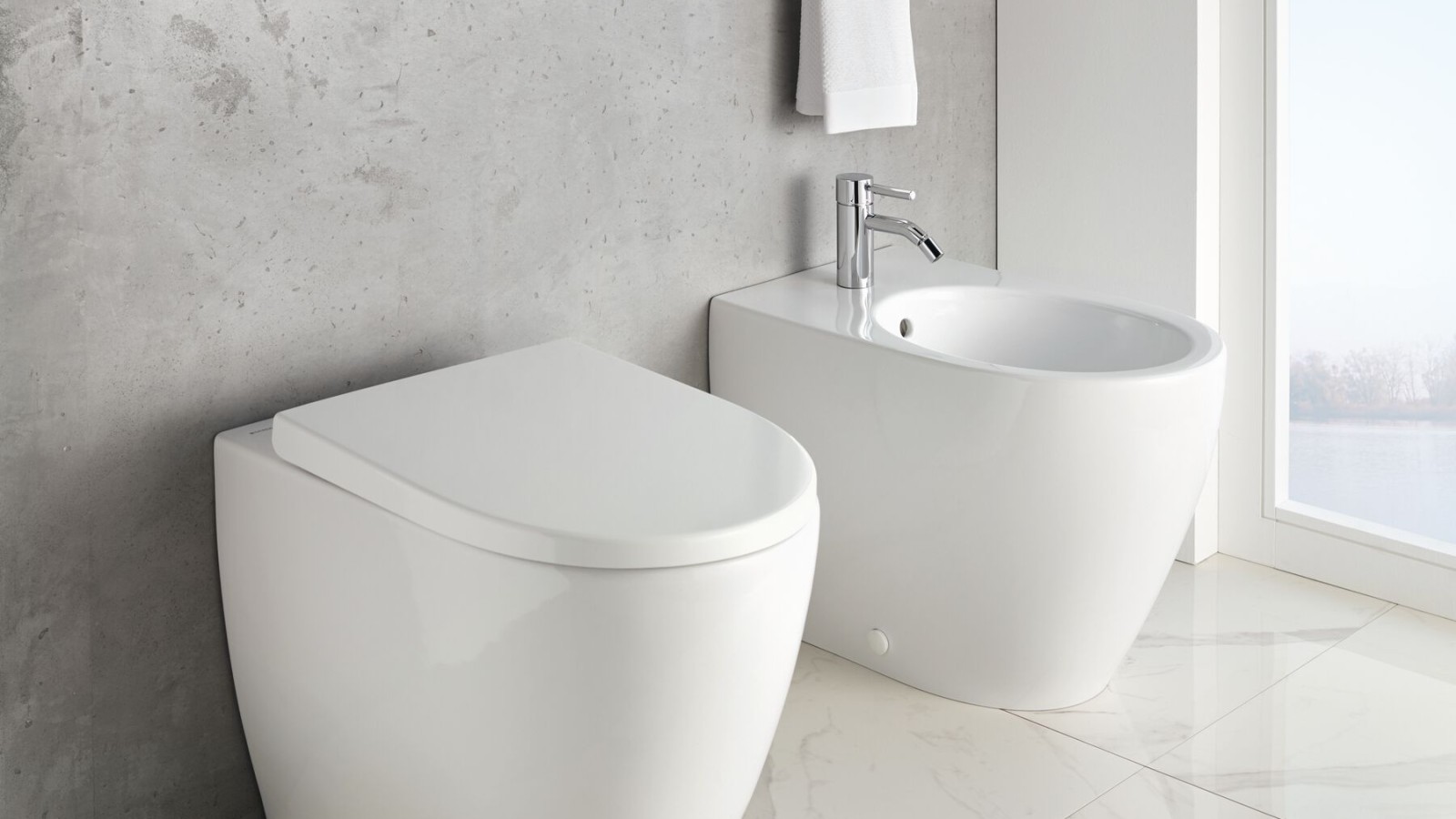 Geberit iCon WC puodo ir pastatomos bidė derinys