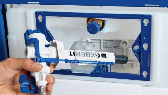 Geberit DuoFix rėmas ir Geberit Type 383 vandens pripildymo mechanizmas