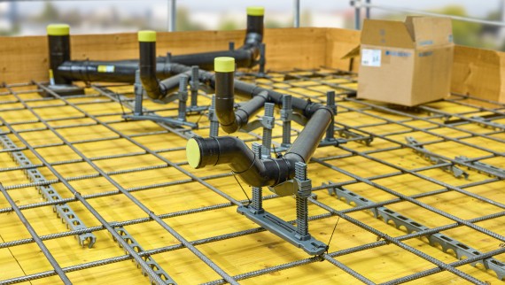 Geberit PE vamzdis, įbetonuotas į betoną