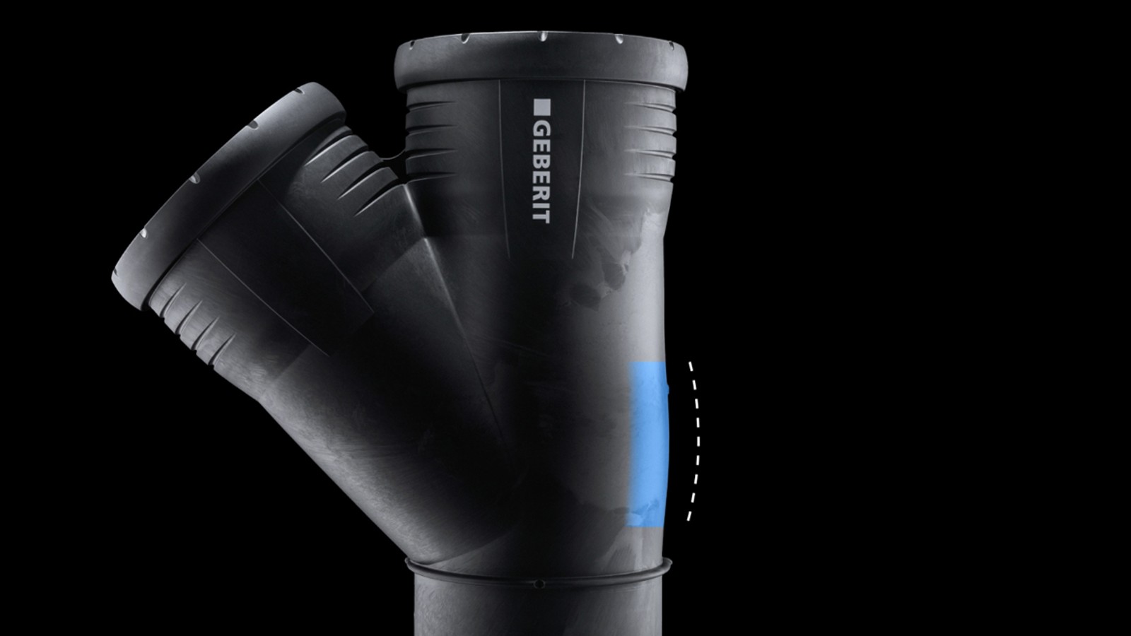 Geberit Silent-Pro drainage system: thicker walls at impact zones