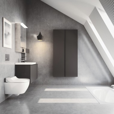 Geberit AquaClean Tuma WC puodas su apiplovimo funkcija ir šlifuoto nerūdijančiojo plieno dangčiu Geberit AquaClean Tuma WC puodas su apiplovimo funkcija ir šlifuoto nerūdijančiojo plieno dangčiu