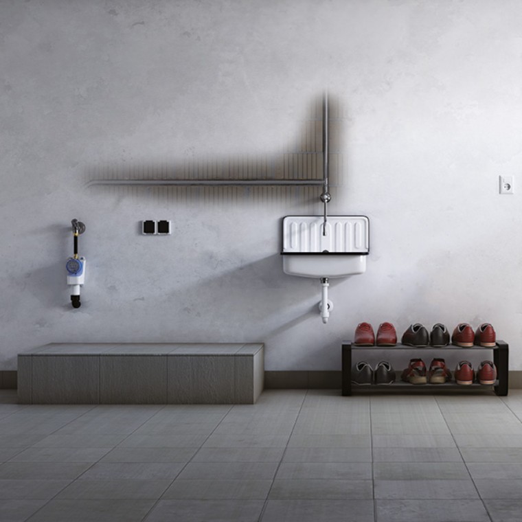 Geberit Rapid higieninio praplovimo sistemos naudojimo pavyzdys: aklinieji vamzdynai, atsirandantys nenaudojant instaliacijos Geberit Rapid higieninio praplovimo sistemos naudojimo pavyzdys: aklinieji vamzdynai, atsirandantys nenaudojant instaliacijos