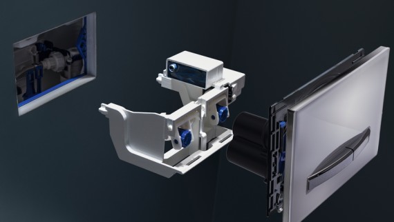 Geberit reguliaraus vandens nuleidimo mechanizmą galima lengvai sumontuoti bet kuriame 12 cm pločio Geberit Sigma potinkiniame bakelyje Geberit reguliaraus vandens nuleidimo mechanizmą galima lengvai sumontuoti bet kuriame 12 cm pločio Geberit Sigma potinkiniame bakelyje