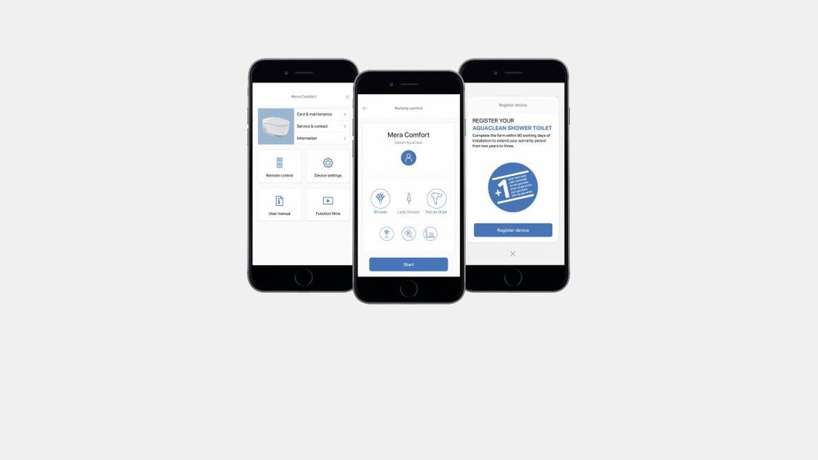 Geberit Home pagrindinis ekrano puslapis