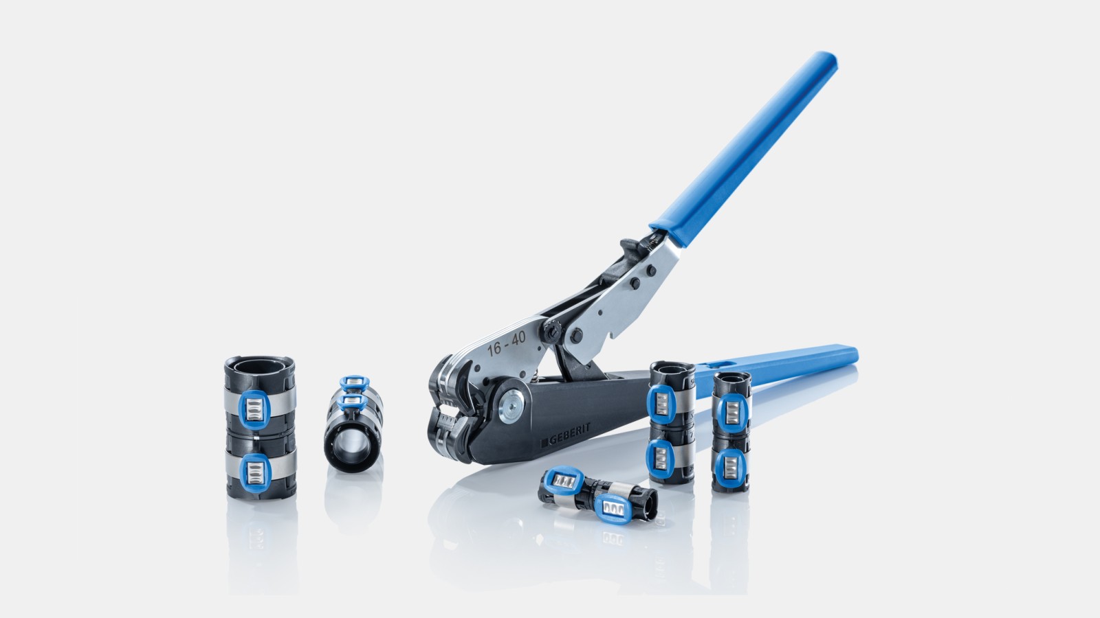 Hand-operated pressing pliers for Geberit FlowFit for dimensions d16 to d40