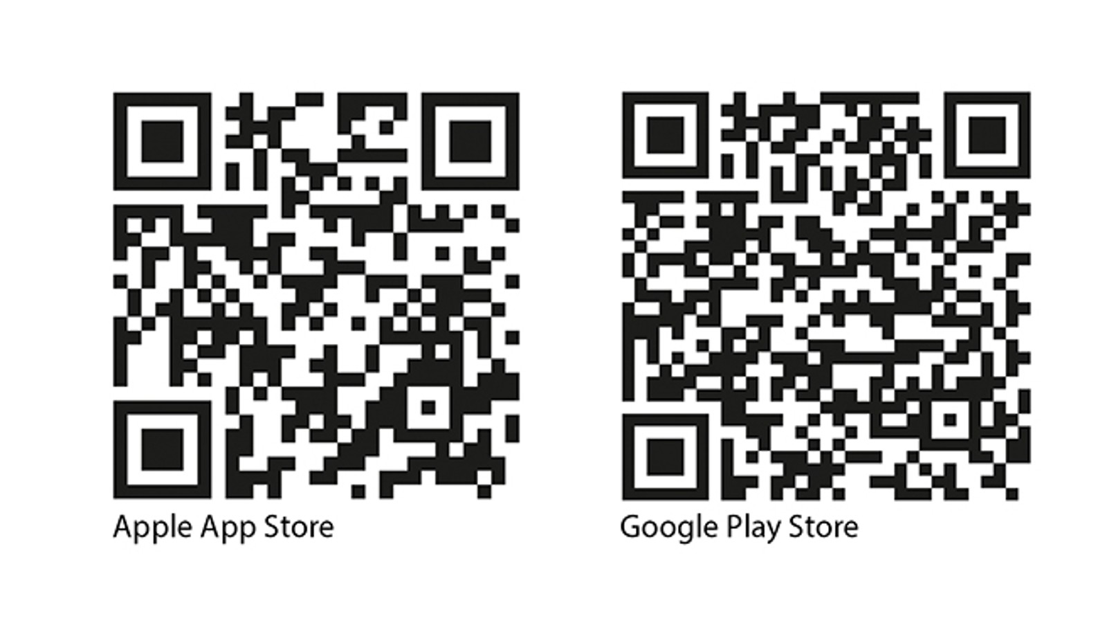 QR kodas iOS Geberit Home programėlei ir Android Geberit Home programėlei
