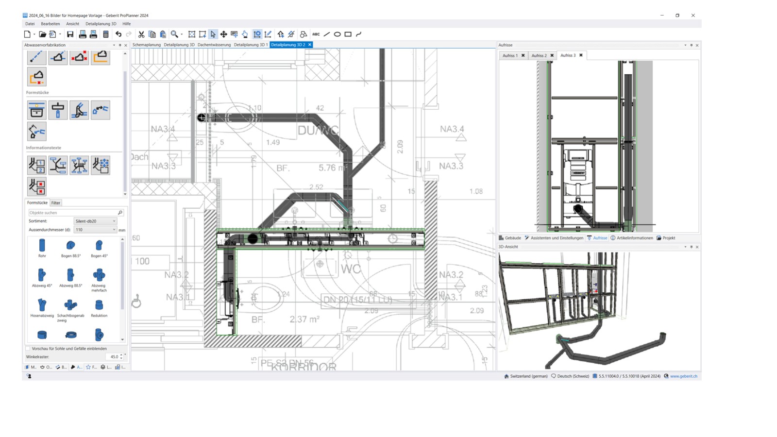 Planning of prefabrication for drainage systems