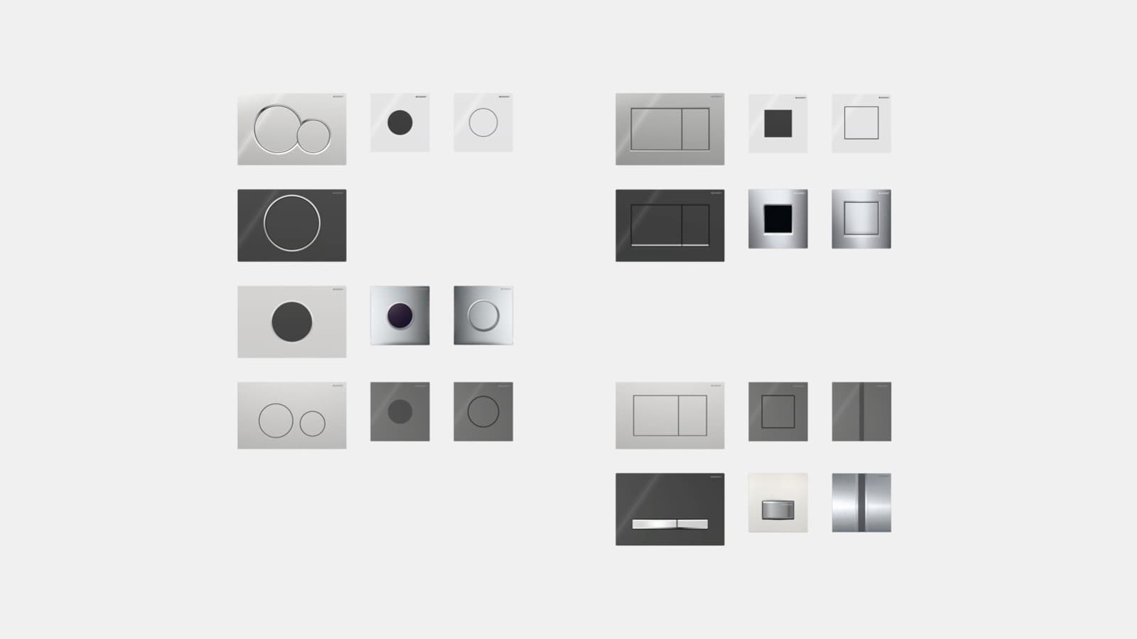 Geberit vandens nuleidimo mygtukai ir plokščių dangteliai Geberit vandens nuleidimo mygtukai ir plokščių dangteliai